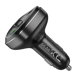 Адаптер автомобільний HOCO Pole BT FM transmitter E76 3 порти юсб 45 вт чорний - мініатюра 3