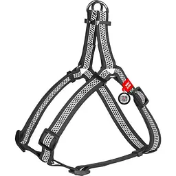 Шлея для собак Waudog Waterproof з QR-паспортом, XS 30-39х1,5 см, сірий (262111)