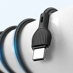 Кабель XO NB200 USB cable для Type-c 2.1A/1M Чорний - мініатюра 5