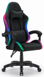 Комп'ютерне крісло Hell's HC-1000 Black LED (тканина) - мініатюра 2
