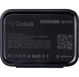 Портативне зарядне - зовнішній АКБ Gelius GT GP-PB307 20000mAh 100W QC PD чорний - мініатюра 6