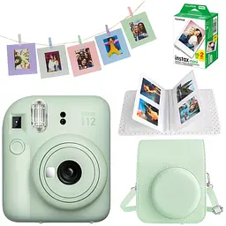 Набор камера Fujifilm Instax Mini 12, Фотобумага 20шт, Чехол, Фотоальбом на 64 фото, Фоторамки