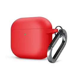 Силіконовий чохол для навушників Apple AirPods 3, Hang Case, червоний, ультратонкий захисний кейс товщиною 2 мм, захист від подряпин, пилу та ударів, компактний, з карабіном для кріплення, ArmorStandart (ARM60322)