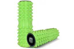 Масажний ролик Grid Roller 33 см v.1.2 із заглушками з двох сторін (салатовий) EasyFit fit0024996 - мініатюра 3