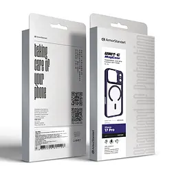 Чехол Apple iPhone 17 Pro, Unit MagSafe, синий, прозрачный, MagSafe, противоударный, магнитный, панель-накладка с поддержкой MagSafe, с поддержкой беспроводной зарядки, TPU+PC, защита всего корпуса, ударопрочный, ArmorStandart (ARM86290) - мініатюра 6