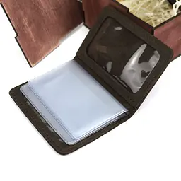 Подарунковий набір чоловічий в коробці Handycover №46 (коричневий) ключниця, обкладинка на документи і паспорт - мініатюра 5