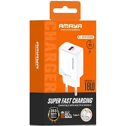 МЗП Amaya E59S QC3.0 18W (1USB-A) + кабель USB to Type-C White - мініатюра 2