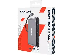 Мультипортовий адаптер Canyon 8 port USB-C Hub DS-14 (CNS-TDS14) - мініатюра 2