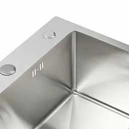 Кухонна мийка Platinum Handmade Н 500x400x230 (з кріпленням), Нержавіюча сталь - мініатюра 5