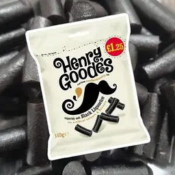 Лакричні цукерки Henry Goode's Superbly Soft Black Liquorice Bag 140г - мініатюра 3