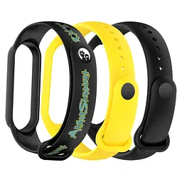 Комплект силіконових ремінців для фітнес браслетів Xiaomi Mi Band 5/6/7, Silicone, inscription, зі зручною застібкою, на фітнес трекер та смарт годинник, ArmorStandart (ARM87044)