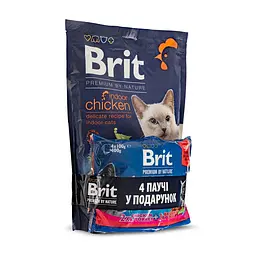 НАБІР Корм ​​сухий Brit Premium Indoor Chicken д/домашніх котів курка 1,5 кг + 4 паучі М'ясна тарілка - мініатюра 2