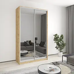 Шафа-купе дводверна MebelStar Стандарт AL 2 Дзеркала 140x45x240 см Дуб тахо (MBS-3847)