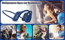 Кісткові навушники для плавання з памʼятю 32 ГБ ESON X23 з MP3 плеєром, Bluetooth 5.3 сині - мініатюра 13
