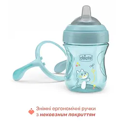 Поїльник з м'яким носиком Chicco Transition Cup 200 мл 4м+ блакитний (06911.25) - мініатюра 4