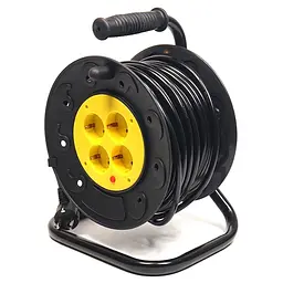 Мережевий фільтр PowerPlant JY-2002/25 4 розетки, 25 м, чорно-жовтий (PPRA10M250S4)