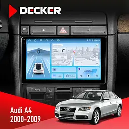 Штатная магнитола Audi A4 2000-2009 Decker D9-010 6x128, DSP, 4G, 2K Decker (НФ-00004621)