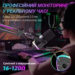 Мікрофон динамічний Fifine AM8PROT USB/XLR Black (AM8PROT) - мініатюра 11