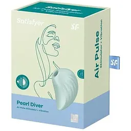 Вакуумний кліторальний стимулятор із вібрацією Satisfyer Pearl Diver Mint - мініатюра 4