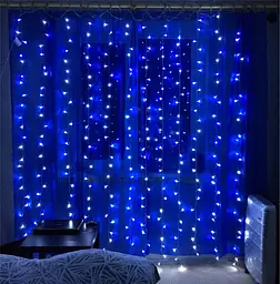 Гірлянда штора Водоспад 480 led 3.0х3.0м Синя - мініатюра 9