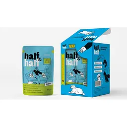Набір вологих кормів Half&Half "5+1" для цуценят, шматочки з індичкою в соусі, паучі, 6 шт*100 г
