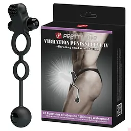 Ерекційне кільце - Pretty Love Vibration Penis Sleeve IV Black