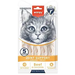 Ласощі для котів Wanpy Joint Support рідке з яловичиною та куркою для підтримки суглобів 70 г