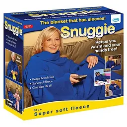 Теплий плед із рукавами флісовий Ковдра-плед унісекс Snuggie 140х190 см чорного кольору - мініатюра 7