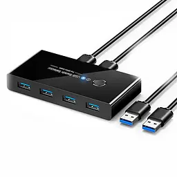 KVM USB 3.0 Switch Box 4 in 2 USB Комутатор KVM USB Перемикач на 2 Комп'ютери КВМ Перемикачі USB Світч USB + подарунок