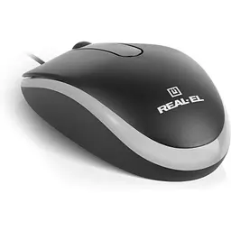 Комп'ютерна мишка Real-El RM-217 USB Black/Gray (EL123200038) - мініатюра 2