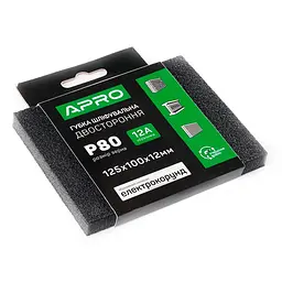 Губка шліфувальна Apro 125 x 100 x 12мм x P80