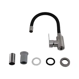 Змішувач для кухні Brinex Pure 015F3 з гнучким виливом Nickel/Black BRIPUR015F3NKB - мініатюра 4