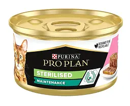 Вологий корм для стерилізованих котів Purina Pro Plan Sterilised банка 85г - лосось і тунець