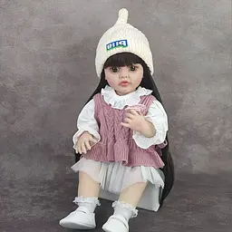 Реалістична Кукла Реборн 55 см повністю вінілова Doll Reborn Baby К0100214.1 - мініатюра 7