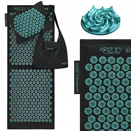 Килимок акупунктурний з подушкою 4FIZJO Eco Mat XL Аплікатор Кузнєцова 4FJ0514 Black/Blue (P-5907739317452)