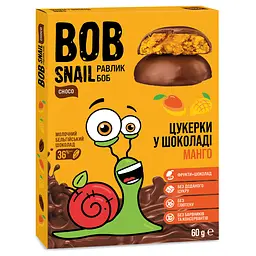 Натуральні цукерки Bob Snail Манго у молочному шоколаді, 60 г