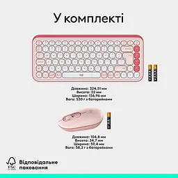 Комплект (Клавіатура та Миша) Logitech Pop Icon Combo (920-013142) Rose - мініатюра 9