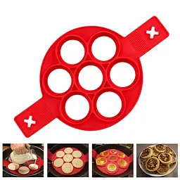 Силіконова форма для приготування оладок і яєчні Cake Maker, A-plus Червоний 81668