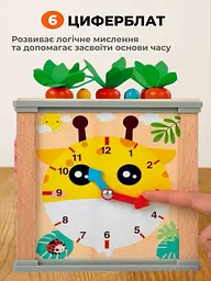 Дерев'яний бізікуб бізіборд розвиваюча іграшка для дітей малюків бізі борд для хлопчика дівчинки іграшки монтессорі подарунок - мініатюра 7