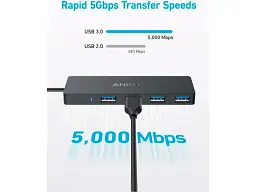 Мультипортовий адаптер ANKER PowerExpand Direct 4-in-1 USB-C PD Media Hub (A8309G11) - мініатюра 3