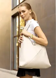 Сумка жіноча Sambag HOBO M білий 35 х 40 х 8 см (53200030) - мініатюра 2