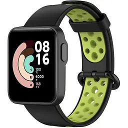 Ремінець DK Silicone Sport Band Nike для Xiaomi Mi Watch Lite (012954) (black / green) - мініатюра 2