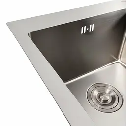 Кухонна мийка 78x48 нержавійка на дві чаші Platinum Handmade (круглий сифон, 3.0/0.8), Нержавіюча сталь - мініатюра 4