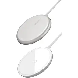 Бездротовий зарядний пристрій Baseus Simple Mini Magnetic Wireless Charger White [WXJK-F02] [89562] - мініатюра 6