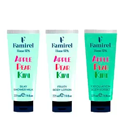 Набір для душу Famirel Home Spa "Kiwi & Pear & Apple" для шовковистості і ніжності шкіри (086240, 086080, 085984)