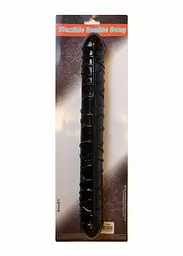 Двосторонній фалоімітатор - Flexible Double Dong Black - мініатюра 5