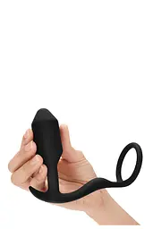 Анальна пробка з ерекційним кільцем B-Vibe Snug Tug 10.7 см (чорний) - мініатюра 3