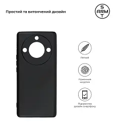 Чохол ArmorStandart Matte Slim Fit для Honor X40 Camera cover Black - мініатюра 2