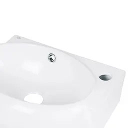 Умивальник Qtap Leo підвісний овальний правий 430x290x140 мм White + донний клапан PU02O, Білий - мініатюра 5