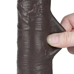 Фалоімітатор Lovetoy Sliding-Skin Dual Layer Dong 8'' 20.8 см (чорний) - мініатюра 9